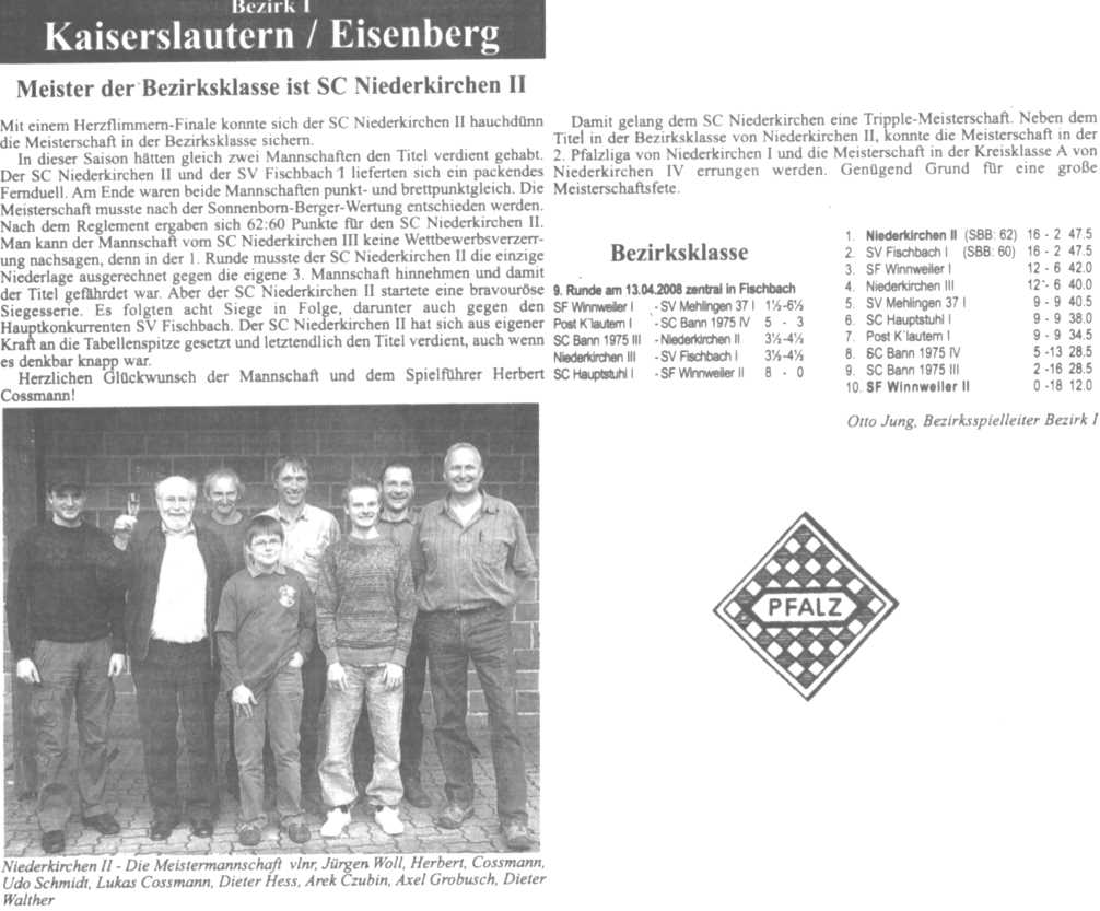 Artikel in der Rochade, Ausgabe Juni/2008